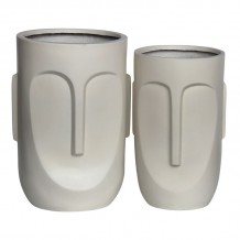 FLOWER POT-TOTEM Set 2 τεμαχίων Cement Απόχρωση Sand Brown c473371 FLOWER POT-TOTEM Set 2 τεμαχίων Cement Απόχρωση Sand Brown c473371