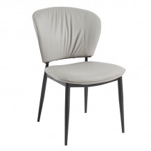 DIMA Καρέκλα Τραπεζαρίας- Κουζίνας Μέταλλο Βαφή Μαύρο Pu Γκρι SET 2τμχ c473380