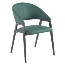 DELI Πολυθρόνα Μέταλλο Βαφή Μαύρο Pu Forest Green SET 2τμχ c473385