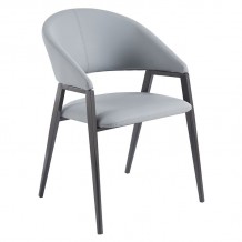 DELI Πολυθρόνα Μέταλλο Βαφή Μαύρο Pu Γκρι SET 2τμχ c473386