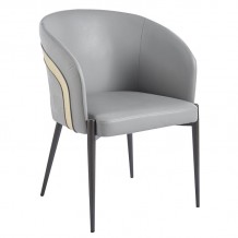 LENA Πολυθρόνα Μέταλλο Βαφή Μαύρο Pu Σκούρο Γκρι SET 2τμχ c473392