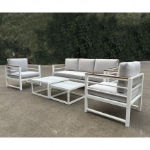 MARILIAN Set Σαλόνι Κήπου 5τεμ Μέταλλο Βαφή Άσπρο Μαξιλάρια Γκρι c473459 MARILIAN Set Σαλόνι Κήπου 5τεμ Μέταλλο Βαφή Άσπρο Μαξιλάρια Γκρι c473459