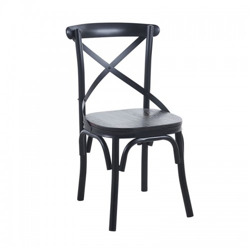 MARLIN Wood Καρέκλα Dark Oak Μέταλλο Βαφή Μαύρο SET 4τμχ c473527