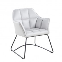 POLLY Πολυθρόνα Μέταλλο Βαφή Μαύρο Ύφασμα Suede Γκρι SET 2τμχ c473532