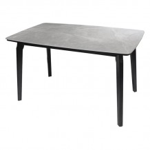 DALIN Τραπέζι Τραπεζαρίας- Κουζίνας Ξύλο Μαύρο-Επιφάνεια Sintered Stone Grey Marble c473555