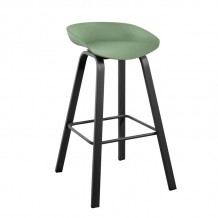 PENT Σκαμπό Bar Μέταλλο Βαφή Μαύρο PP Πράσινο SET 4τμχ c473562