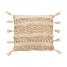 Μαξιλάρι Labrinth Inart μπεζ-εκρού ύφασμα 45x45x2 5εκ c473716