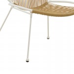 Καρέκλα κήπου Dapper pakoworld λευκό μέταλλο-pe φυσικό 64 5x74 5x76εκ c473770