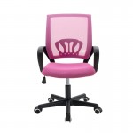 Καρέκλα γραφείου εργασίας Berto I pakoworld ύφασμα mesh ροζ 56x47x85-95εκ c473864