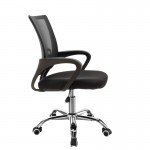 Καρέκλα γραφείου εργασίας Berto chrome pakoworld ύφασμα mesh μαύρο 56x47x85-95εκ c473865