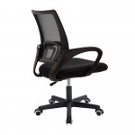 Καρέκλα γραφείου εργασίας Berto I pakoworld ύφασμα mesh μαύρο 56x47x85-95εκ c473866