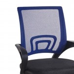 Καρέκλα γραφείου εργασίας Berto I pakoworld ύφασμα mesh μπλε-μαύρο 56x47x85-95εκ c473867