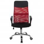 Καρέκλα γραφείου διευθυντή Joel I pakoworld με ύφασμα mesh μαύρο-κόκκινο 60x60x109-118εκ c473869