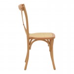 Καρέκλα Dylon pakoworld φυσικό ξύλο οξιάς-έδρα φυσικό rattan 48x52x89εκ c473873