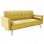 Καναπές-κρεβάτι Success pakoworld 3θέσιος κίτρινο βελούδο 190x80x84εκ c473948