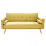 Καναπές-κρεβάτι Success pakoworld 3θέσιος κίτρινο βελούδο 190x80x84εκ c473948