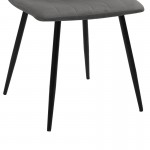 Καρέκλα Noor pakoworld ανθρακί βελούδο-πόδι μαύρο μέταλλο 44x55x86εκ c473967