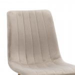 Καρέκλα Noor pakoworld γκρι βελούδο-πόδι φυσικό μέταλλο 44x55x86εκ c473970