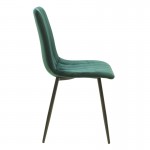 Καρέκλα Noor pakoworld σκούρο πράσινο βελούδο-πόδι μαύρο μέταλλο 44x55x86εκ c473975