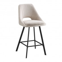 Σκαμπό μπαρ Initiate pakoworld κρεμ μπουκλέ ύφασμα-πόδι μαύρο μέταλλο 47x56x97εκ ΣΕΤ 2ΤΜΧ c473976