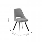 Καρέκλα Initiate pakoworld γκρι μπουκλέ ύφασμα-πόδι μαύρο μέταλλο 48x57x85εκ c473977