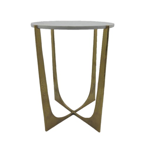 DION SIDE TABLE ΧΡΥΣΟ ΛΕΥΚΟ 43 25x43 25xH67 25cm c473988