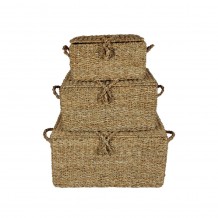 ALMAR ΚΟΥΤΙ ΑΠΟΘΗΚΕΥΣΗΣ ΣΕΤ 3ΤΜΧ SEAGRASS ΣΙΔΕΡΟ ΦΥΣΙΚΟ 50 40 30x34 28 22xH25 20 15cm c473994