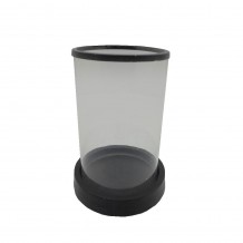 TITUL ΚΗΡΟΠΗΓΙΟ ΑΛΟΥΜΙΝΙΟ ΓΥΑΛΙ ΜΑΥΡΟ ΔΙΑΦΑΝΟ 16x16xH22cm c474015