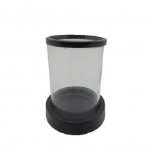 TITUL ΚΗΡΟΠΗΓΙΟ ΑΛΟΥΜΙΝΙΟ ΓΥΑΛΙ ΜΑΥΡΟ ΔΙΑΦΑΝΟ 14x14xH18cm c474016