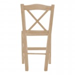 Καρέκλα καφενείου Seimi pakoworld χιαστή άβαφο ξύλο 42x40x89εκ c474038