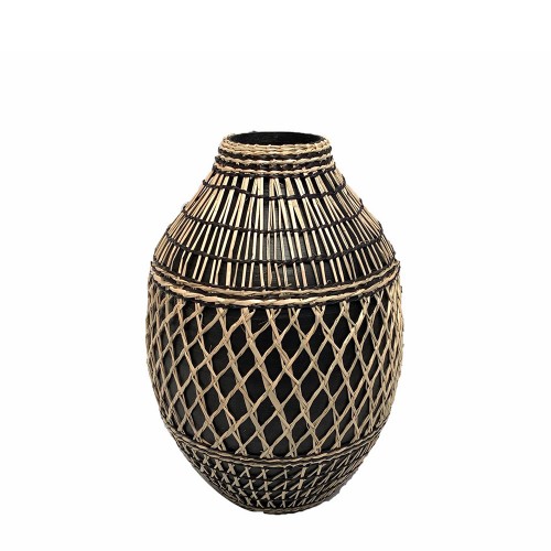 JABBAR ΒΑΖΟ BAMBOO ΜΑΥΡΟ ΦΥΣΙΚΟ 26x26xH38cm c474769