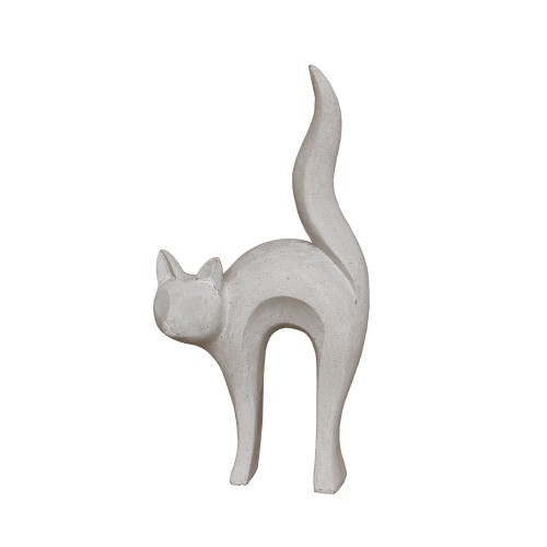 CAT STATUE DECO ΓΑΤΑ ΤΕΧΝΗΤΗ ΠΕΤΡΑ ΜΠΕΖ 31x15xH62cm c474901