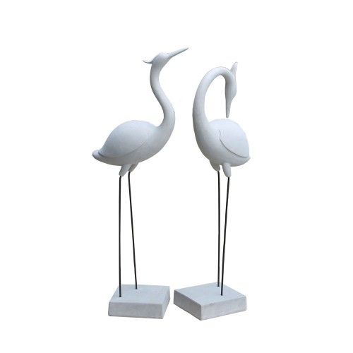 FLAMINGO COUPLE DECO ΦΛΑΜΙΝΓΚΟ ΤΕΧΝΗΤΗ ΠΕΤΡΑ ΜΠΕΖ 41x26xH116cm c474904