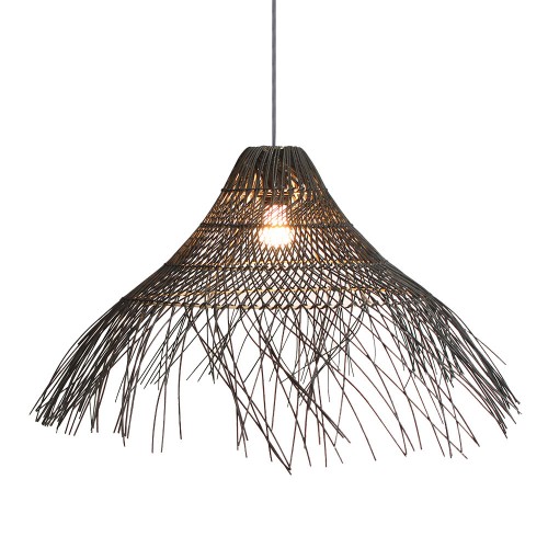 MEDUSE ΦΩΤΙΣΤΙΚΟ ΟΡΟΦΗΣ ΜΕΤΑΛΛΟ RATTAN ΜΑΥΡΟ 75x75xH26cm c474997