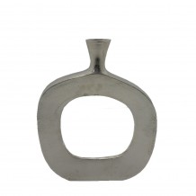 ABSTRACT OVAL ΒΑΖΟ ΑΛΟΥΜΙΝΙΟ SILVER NICKEL 30 5x5xH40 75cm c475021