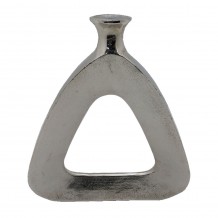 ABSTRACT TRIANGLE ΒΑΖΟ ΑΛΟΥΜΙΝΙΟ SILVER NICKEL 33x5xH38cm c475022