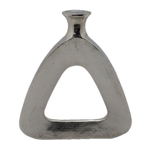 ABSTRACT TRIANGLE ΒΑΖΟ ΑΛΟΥΜΙΝΙΟ SILVER NICKEL 33x5xH38cm c475022