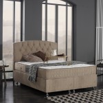 Κρεβάτι Lanse pakoworld διπλό με αποθηκευτικό χώρο καφέ 160x200εκ c475181