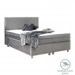 Κρεβάτι Rizko pakoworld διπλό με αποθηκευτικό χώρο γκρι 160x200εκ c475183