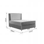 Κρεβάτι Tamon pakoworld διπλό με αποθηκευτικό χώρο μπεζ-εκρού 160x200εκ c475186