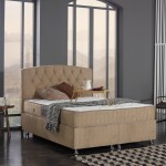 Κρεβάτι Lanse pakoworld διπλό με αποθηκευτικό χώρο φυσικό 160x200εκ c475192