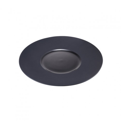 Πιάτο Ρηχό Πορσελάνης φ30x3cm γυαλιστερό εσωτερικό ματ γείσο Σειρά CDP μαύρο SUNNEX c475196