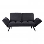 Καναπές - κρεβάτι 3θέσιος Jackie pakoworld ύφασμα ανθρακί-μέταλλο μαύρο 190x80x74εκ c475357