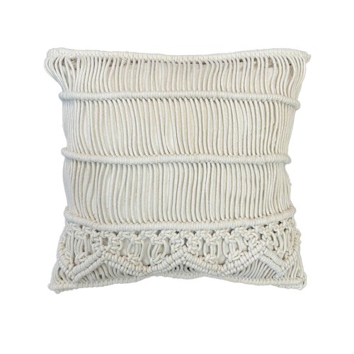 HARSHA ΔΙΑΚΟΣΜΗΤΙΚΟ ΜΑΞΙΛΑΡΙ MACRAME ΒΑΜΒΑΚΙ POLYESTER IVORY 45x45cm c475422