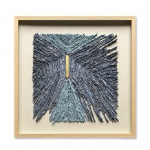 AZURE WORLD 1 ΠΙΝΑΚΑΣ ΧΑΡΤΙ ΜΠΕΖ ΜΠΛΕ ΓΥΑΛΙ ΚΟΡΝΙΖΑ ΦΥΣΙΚΟ 80x80xH4cm c475438