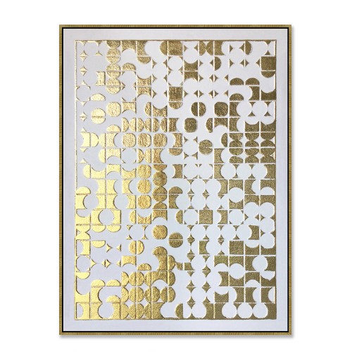 GOLD HEAVEN ΠΙΝΑΚΑΣ OIL ACRYLIC ΧΡΥΣΟ ΛΕΥΚΟ ΚΑΜΒΑΣ ΚΟΡΝΙΖΑ ΧΡΥΣΟ 90x120xH3 5cm c475442