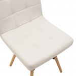 Καρέκλα Cian II pakoworld PU λευκό-φυσικό πόδι c475550