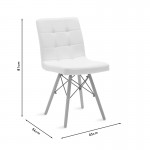 Καρέκλα Cian II pakoworld PU λευκό-φυσικό πόδι c475550