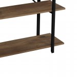 Βιβλιοθήκη Reson pakoworld oak-μαύρο μελαμίνης 120x34x180εκ c475596