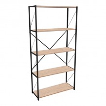 Βιβλιοθήκη Tikilmo pakoworld oak-μαύρο μελαμίνης 88x34x180εκ c475597